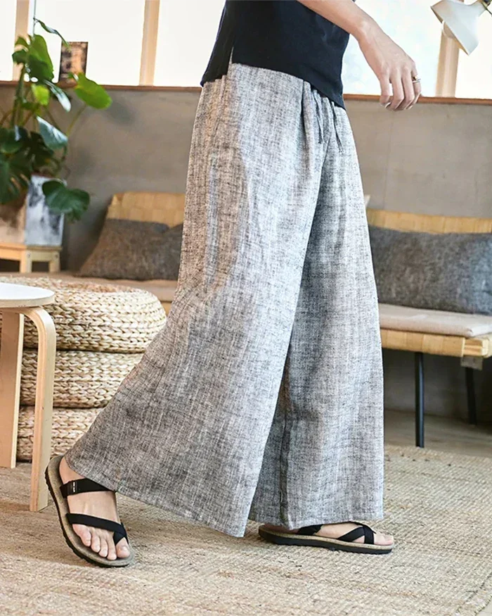 Grey Hakama Pants Linen