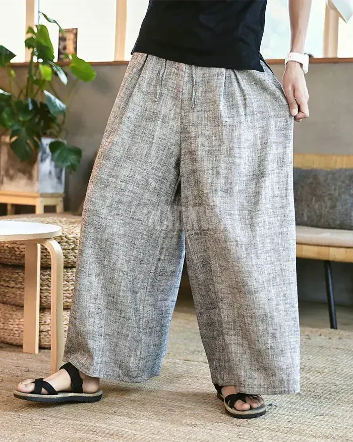 Grey Hakama Pants Linen