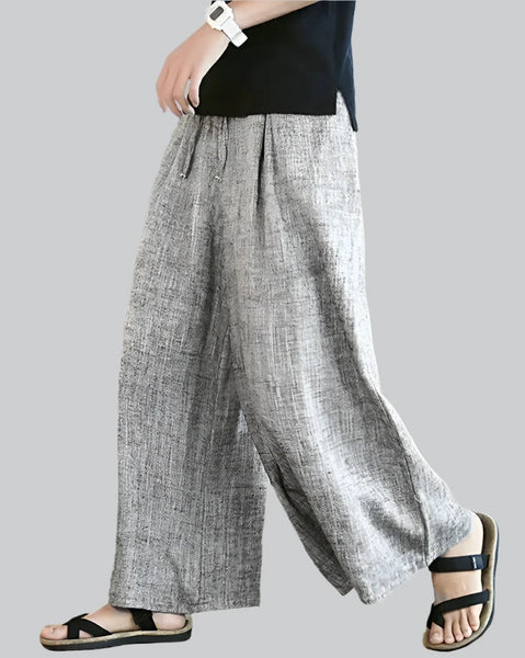 Grey Hakama Pants Linen | Techwear