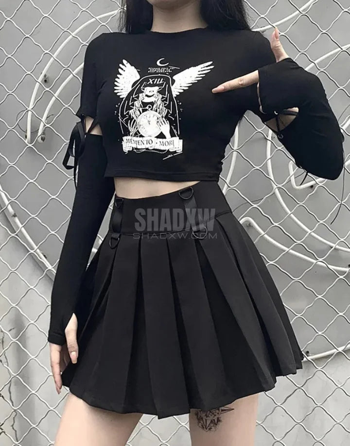 Long Sleeve Gothic Crop Top