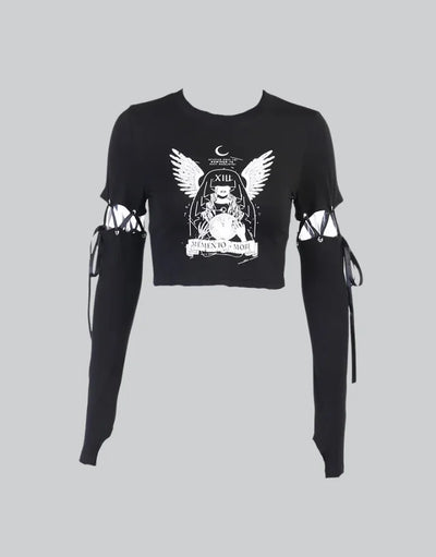 Long Sleeve Gothic Crop Top