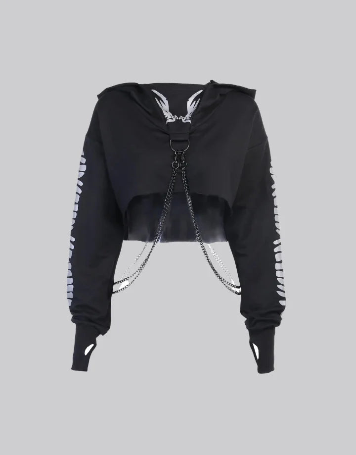 Long Sleeve Gothic Crop Top | Techwear