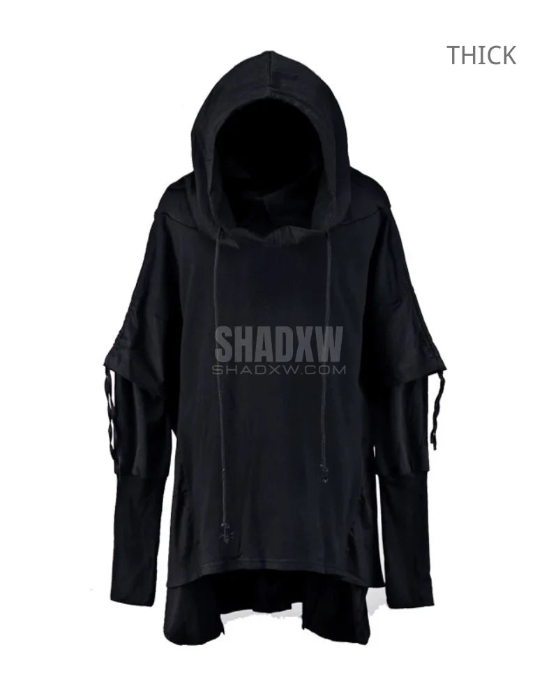 a*様 CHARCOAL CAPE HOODIE Men Cape Hoodie | Techwear
