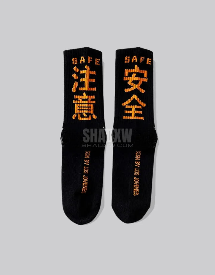 Orange and Black Socks