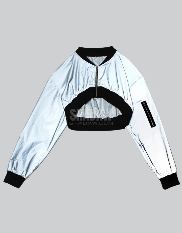 Reflective Crop Top Jacket