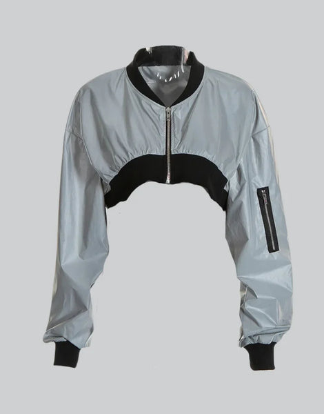 Reflective Crop Top Jacket | Techwear