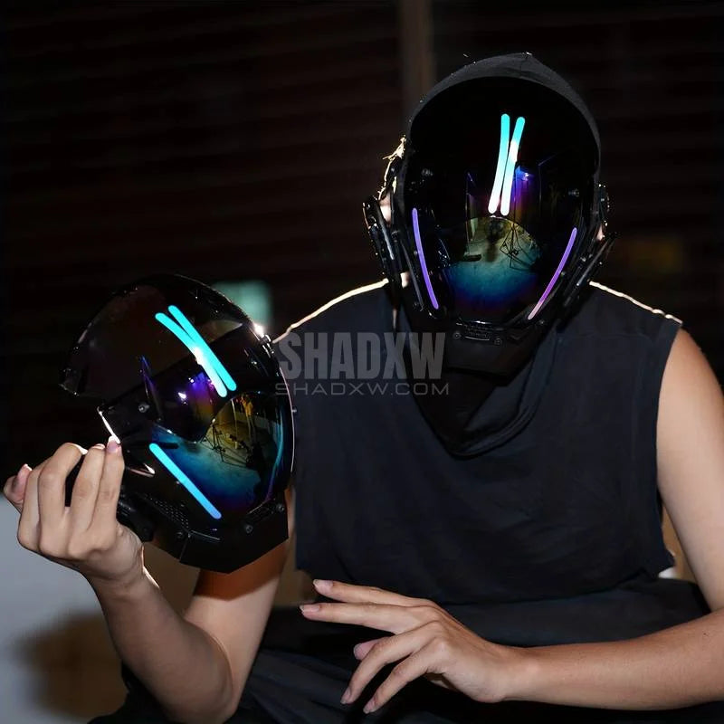 Reflective Cyberpunk Helmet