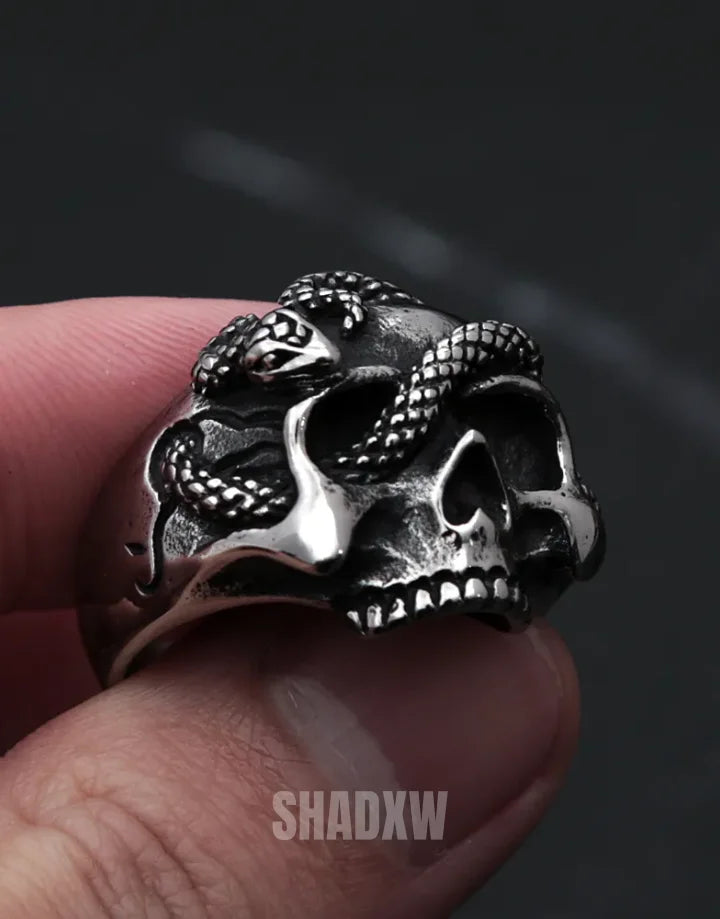 Skull Snake Ring