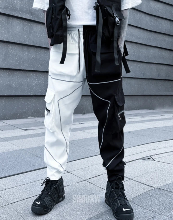 Streetwear Black and White Pants Techwear