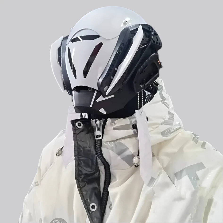 White Cyberpunk Helmet