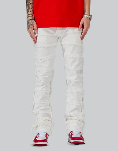 White Stacked Jeans Mens
