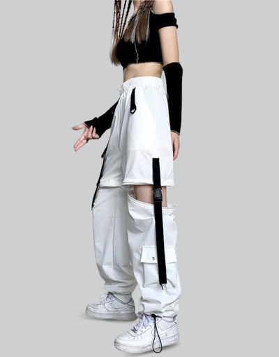 Relaxed Fit Techwear Women Joggers with Adjustable Buckles and Straps,  Oversized Pockets and Calf Support, Streetwear Women's Pants -  Portugal