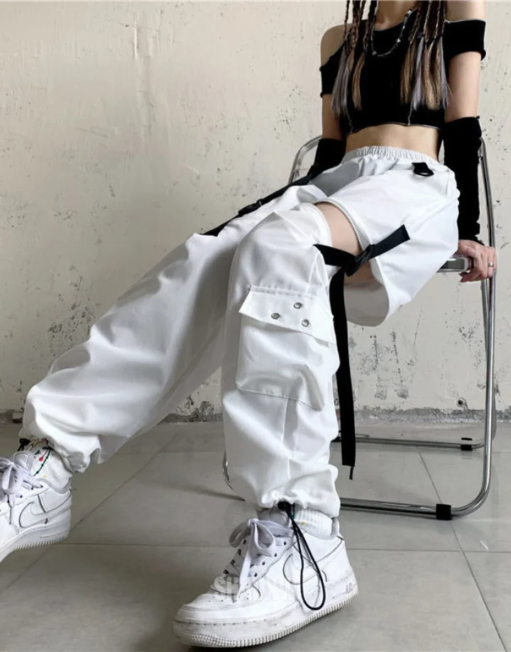 Womens White Cargo Pants