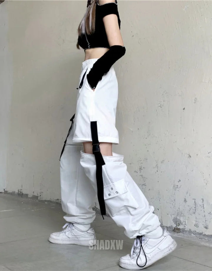 Womens White Cargo Pants