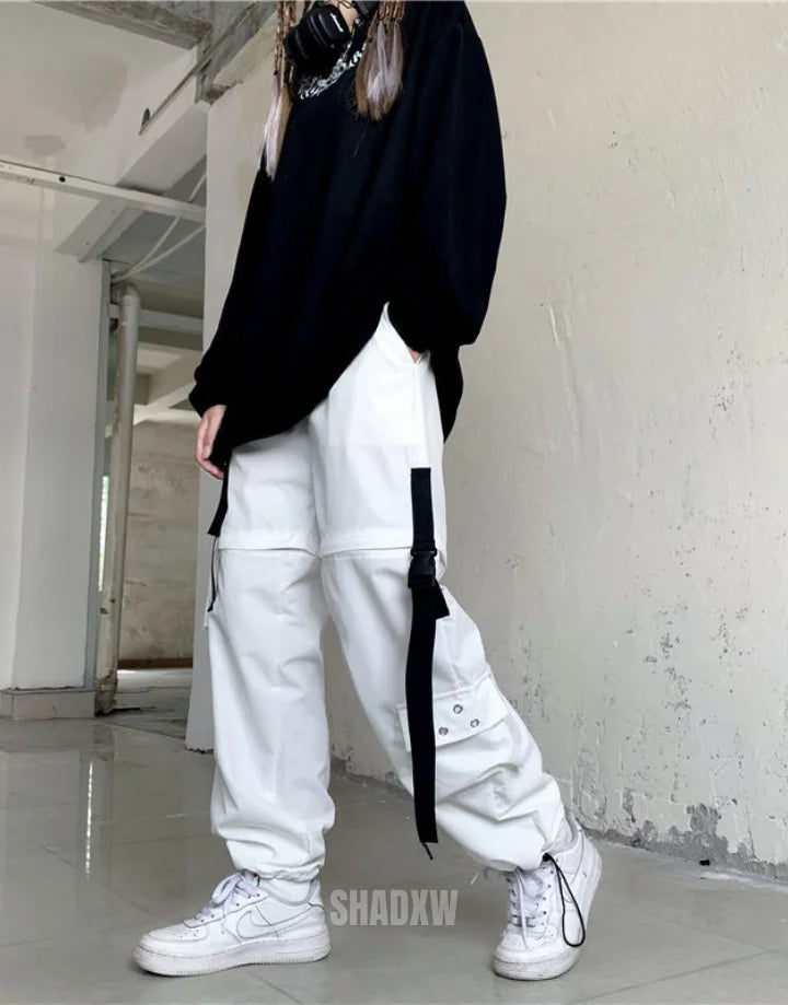 glossbeary #white #cargo #pants #outfit chunky shoes n white cargo