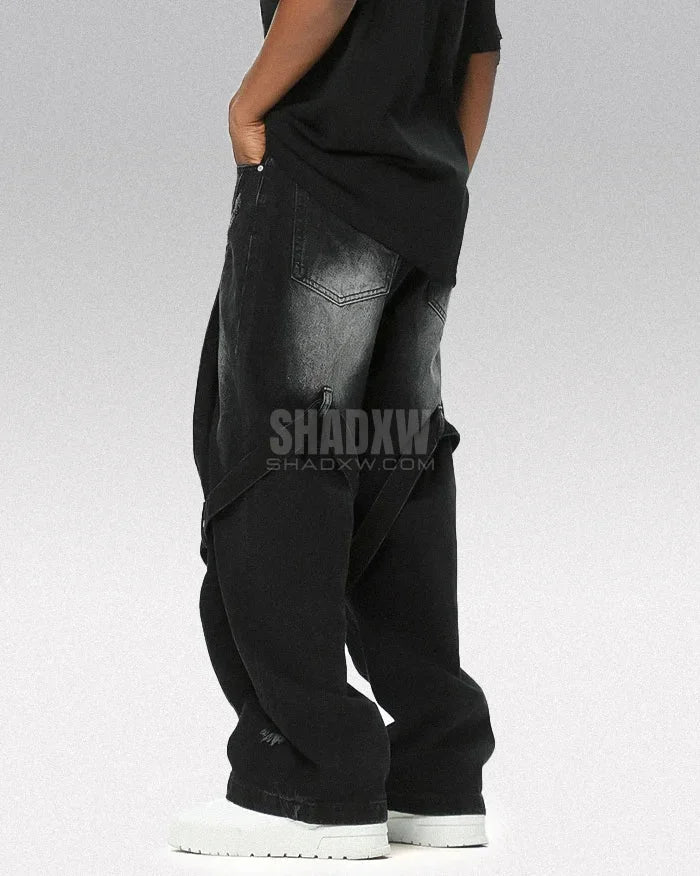 Y2K Black Baggy Jeans Men