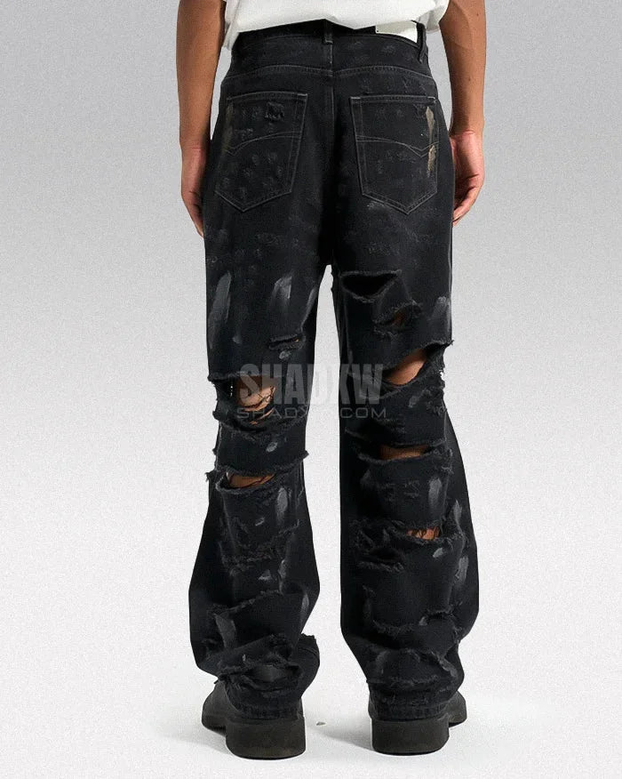 Y2K Black Cuffed Jeans