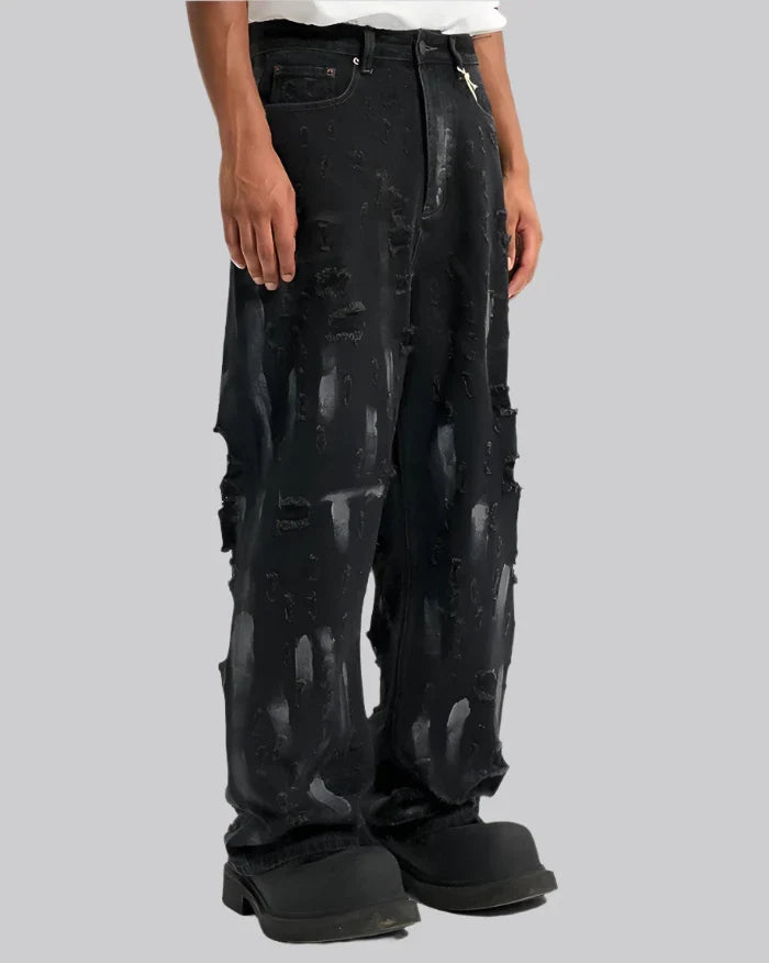 Y2K Black Cuffed Jeans