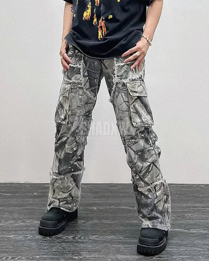 Y2K Camo Cargo Trousers