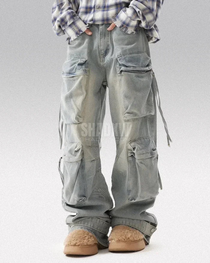 Y2K Light Blue Cargo Jeans