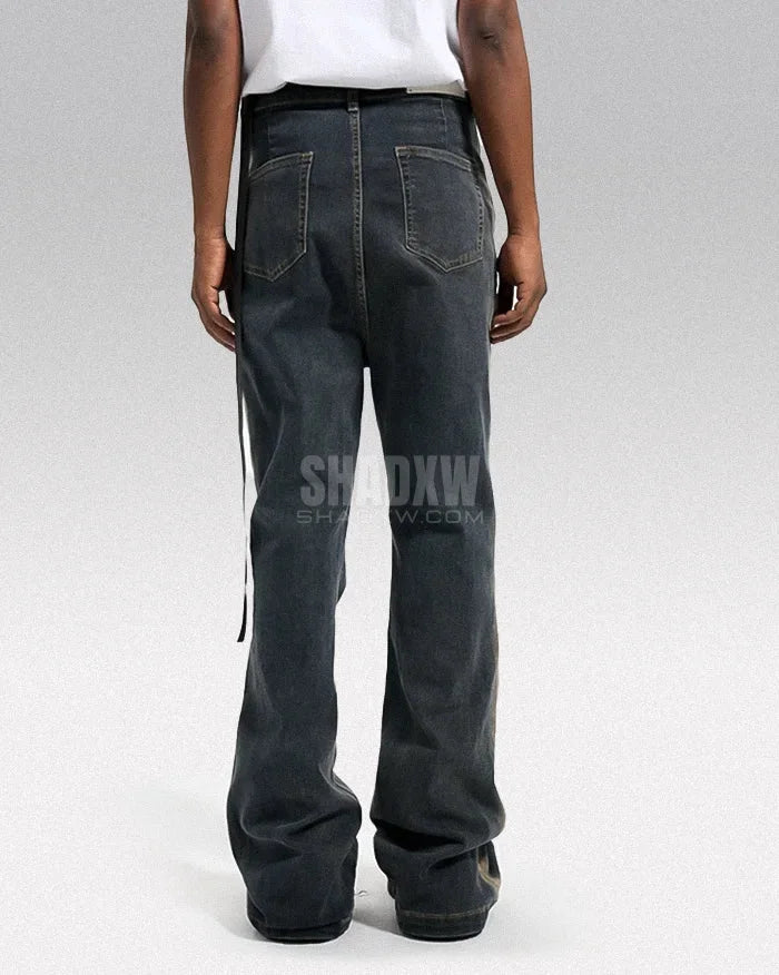 Y2K Mens Elephant Bell Bottom Jeans | Techwear Y2K Mens Elephant Bell Bottom Jeans | Techwear