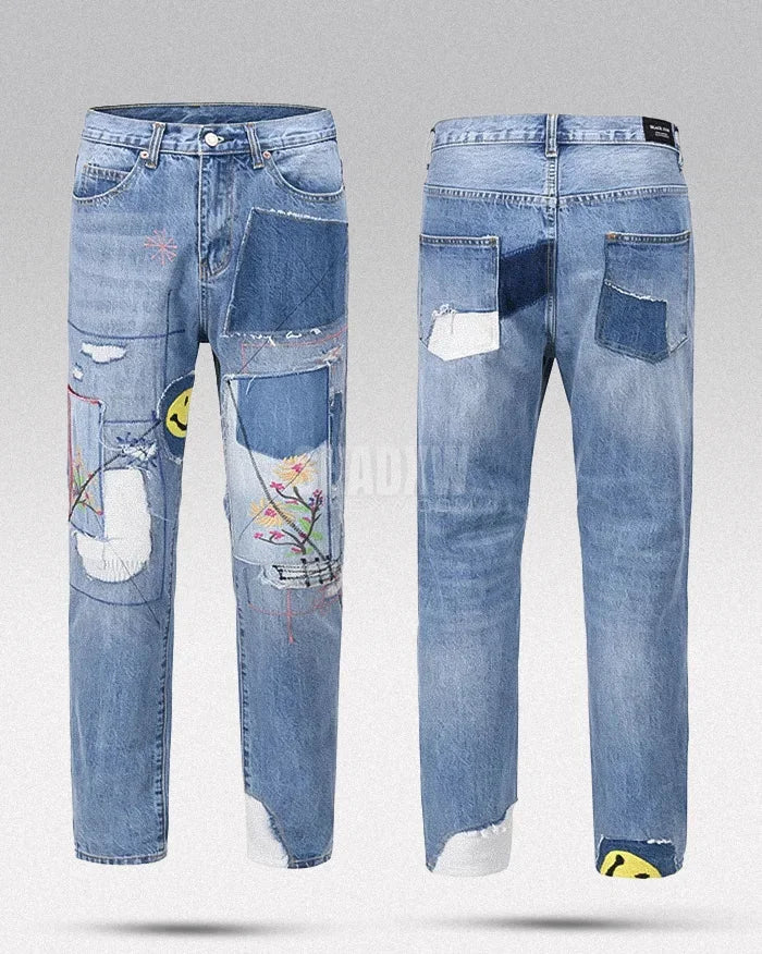 Y2K Smile Face Jeans