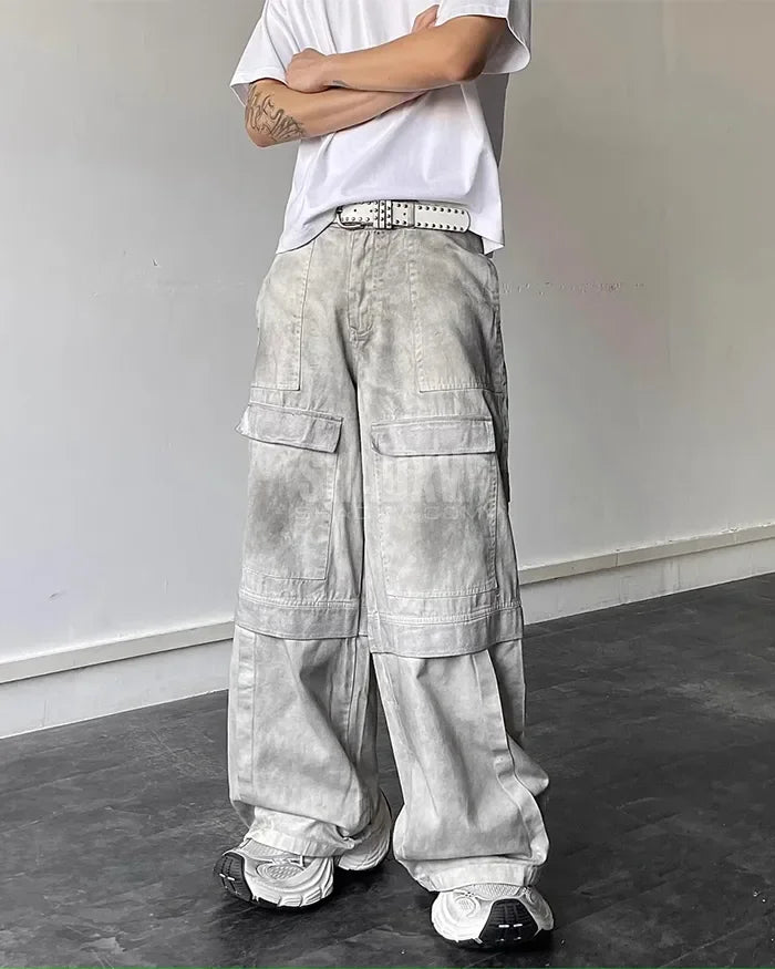 Y2K Wide Leg Jeans Grey