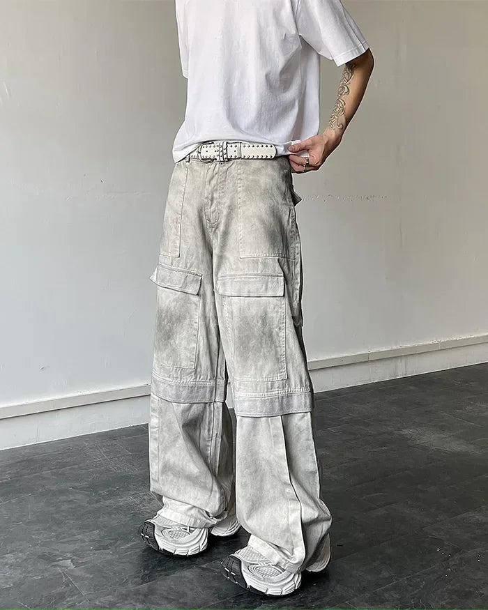 Y2K Wide Leg Jeans Grey