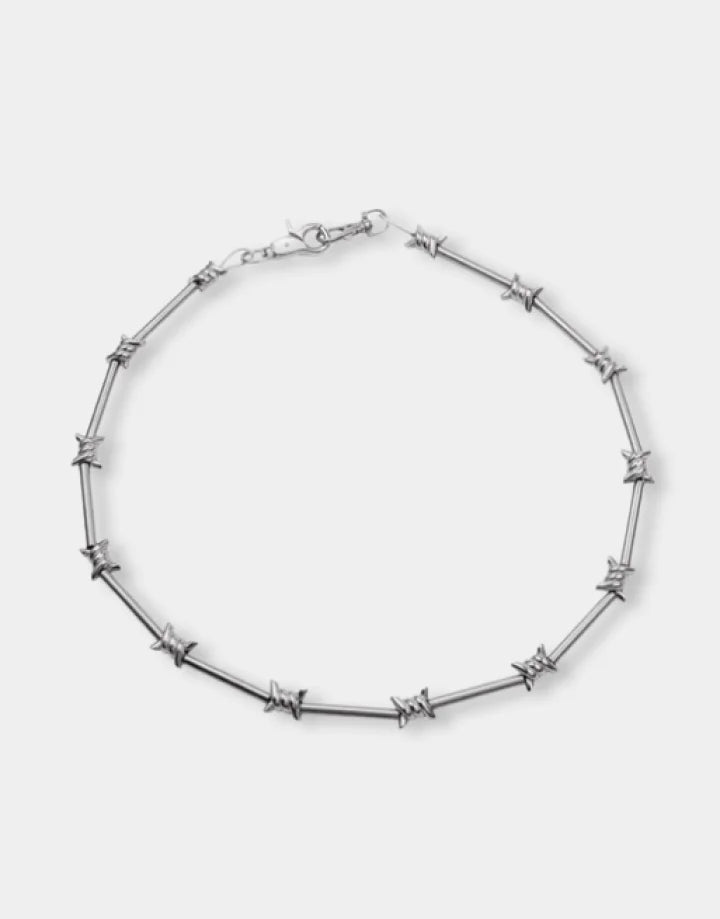 Barbed wire chain necklace