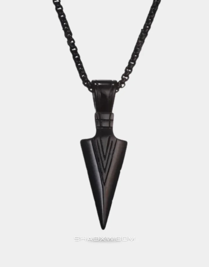 Black arrowhead necklace