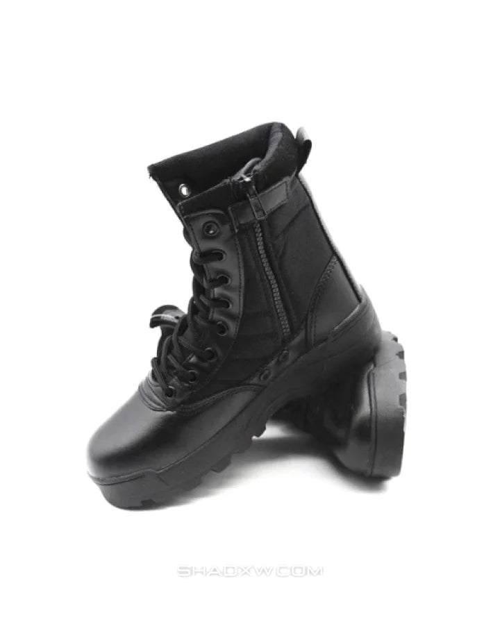 Black Tactical Side Zip Boots