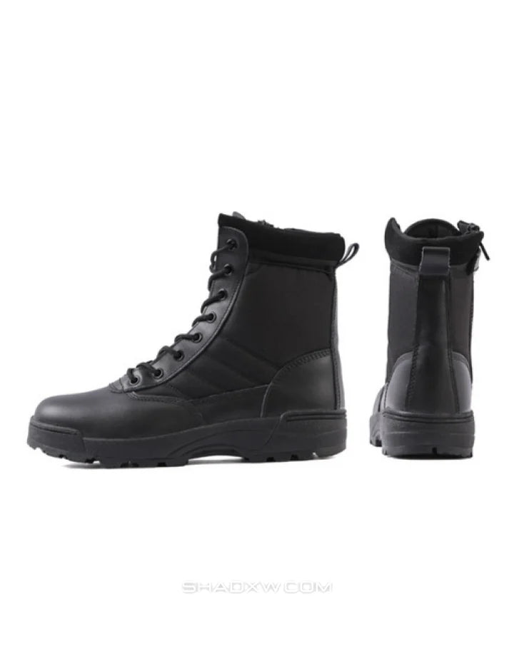 Black Tactical Side Zip Boots