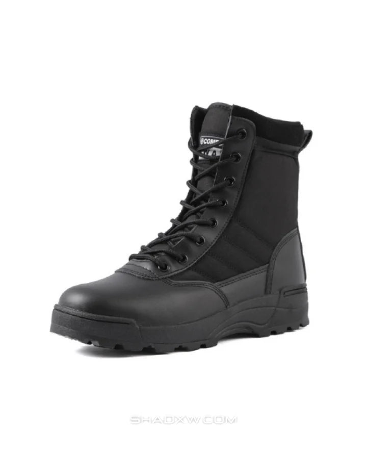 Black Tactical Side Zip Boots