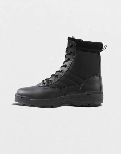 Black Tactical Side Zip Boots
