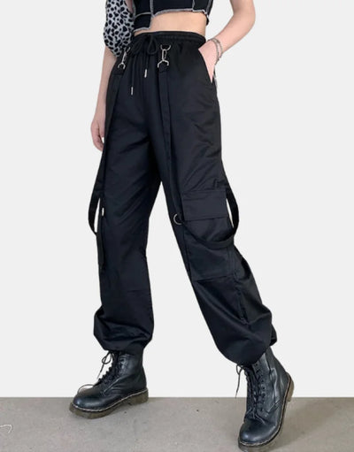 Techwear Egirl Cargo Pants Women Set Harajuku Suit Fairy Tomboy Trousers  Female Hip Hop Goth 2 Piece S2k Grunge Alt Clothes
