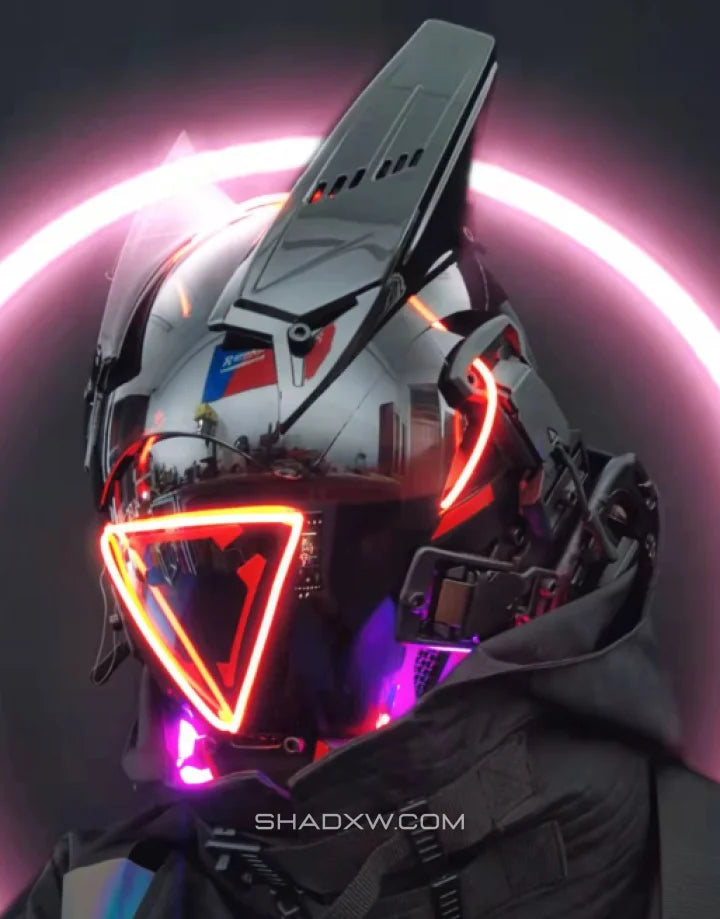 Cyberpunk futuristic helmet