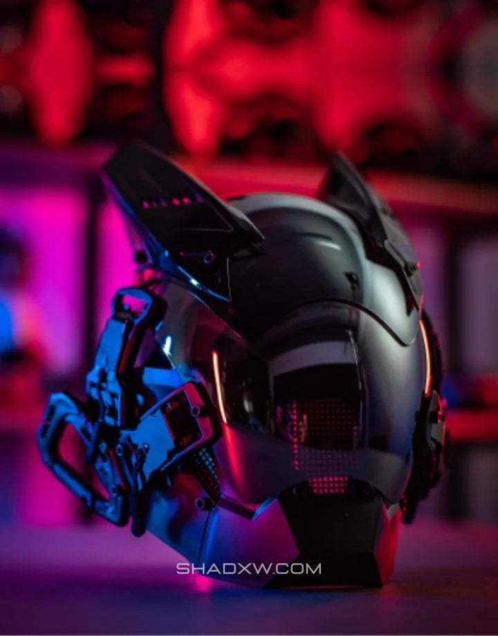 Cyberpunk futuristic helmet