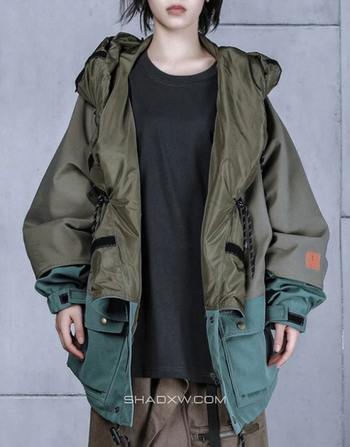 Green techwear jacket