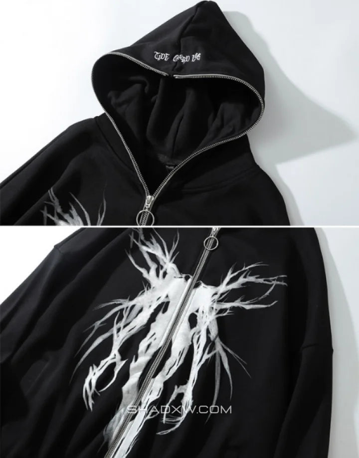 Grunge black hoodie