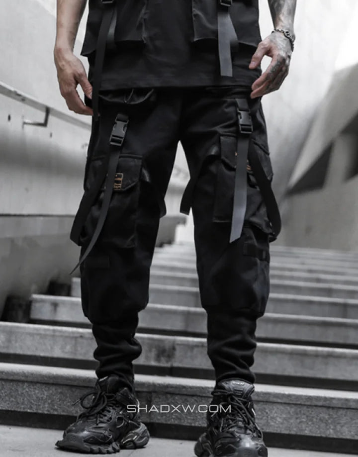 Tactical cargo pants with straps